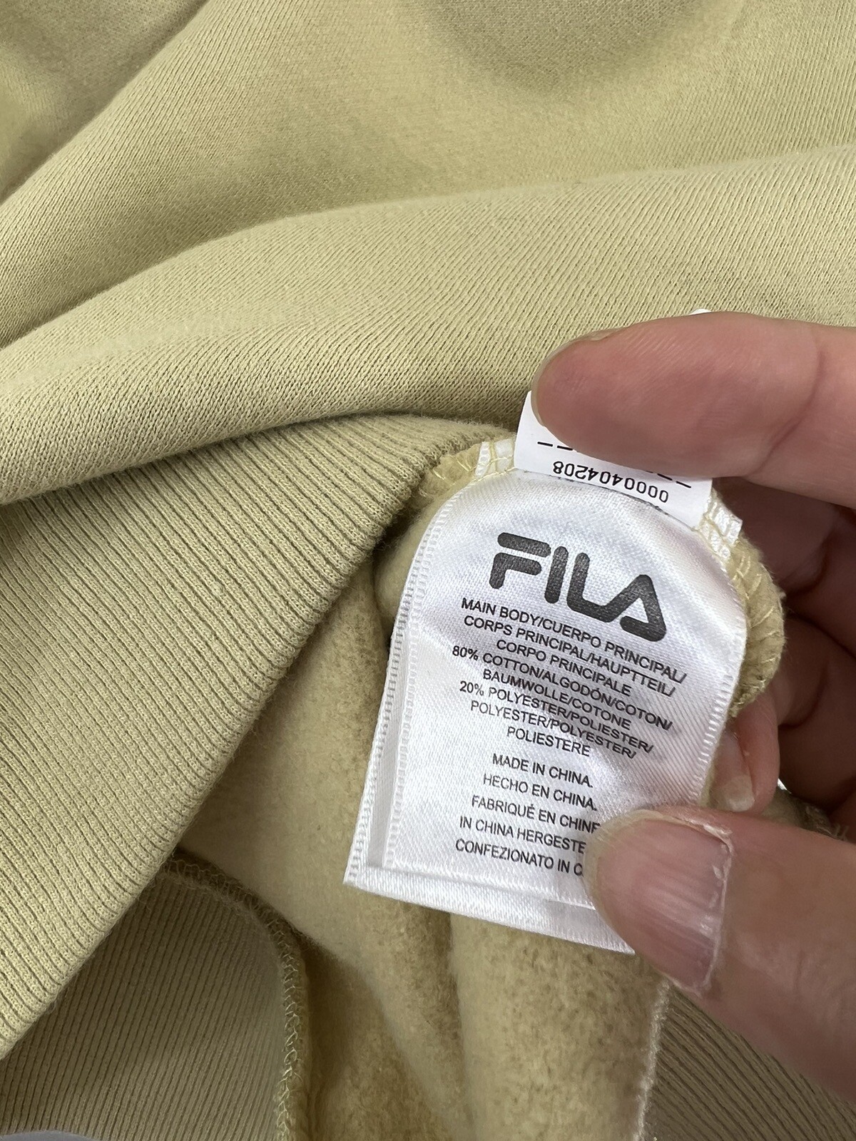 Felpa con cappuccio Fila logo uomo piccola marrone pullover cinquanta tasche nuova