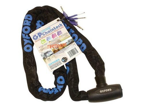 Oxford GP Chainlock Motorcycle Cycle 1.5m X 8mm Chain & Lock LK105 Security - Picture 2 of 3