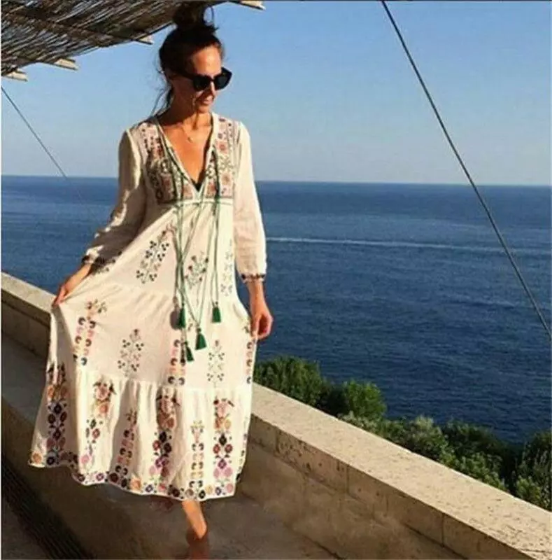 Mexican style maxi best sale dress