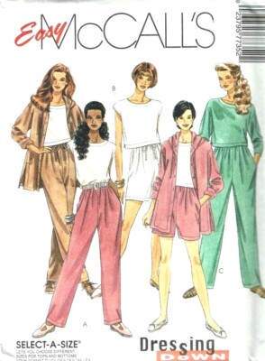 McCall's Sewing Pattern 7735 Jacket Top Pants Shorts Misses Size 10-14