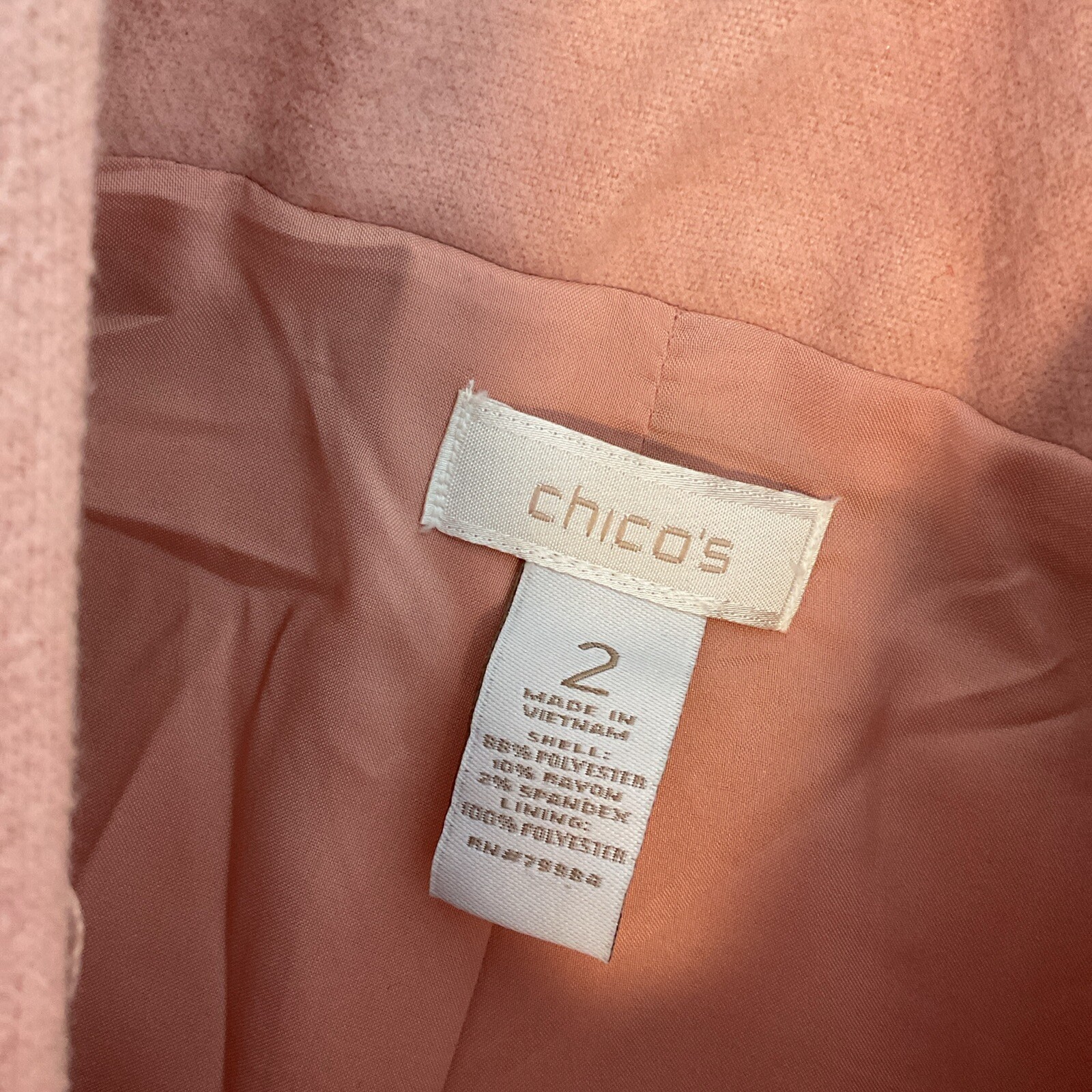 Chicos Size 2 LARGE Solid Pink Button Dressy Peac… - image 8