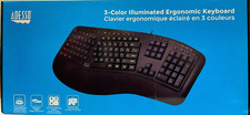 Adesso - AKB-150EB - Tru-Form 150 3-Color Illuminated USB Ergonomic Keyboard