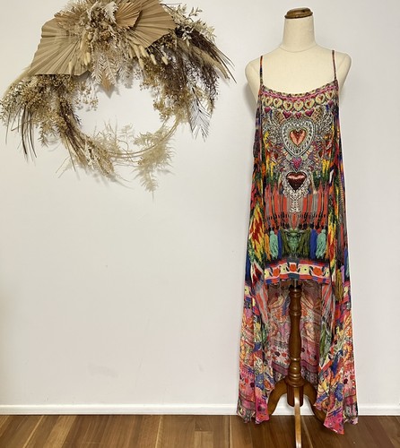 Camilla Franks Tassel Me Chiapas Dress Overlay Floral Embellished Silk Size 3 - Picture 2 of 18