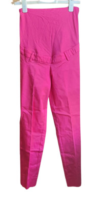 H&M Mama Over The Bump Umstandshose rosa Größe UK 8 UVP £ 24 VERKAUF UVP 01