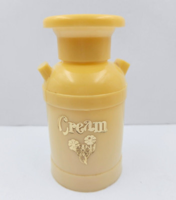 Vintage Plastic Milk Can Creamer Cream Dispenser Yellowish Pitcher DM Plastics