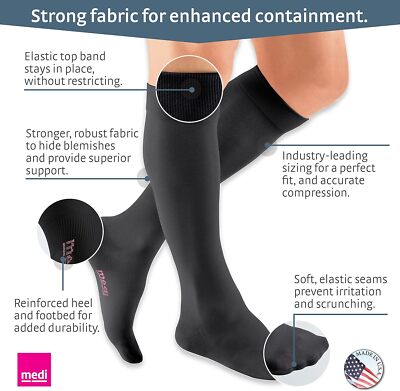 MEDIVEN Assure Petite Calf Closed Toe Compression Stockings Pick Size 15-20 mmHg