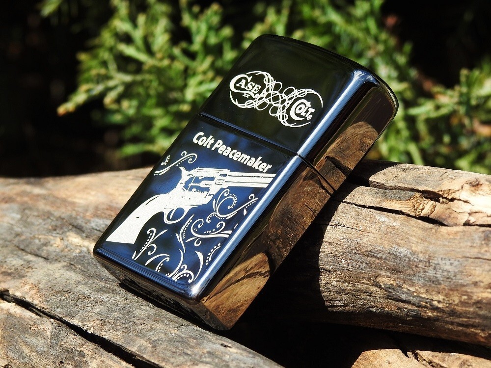 Zippo Lighter - Colt Peacemaker Revolver - Case XX Knives - 1873