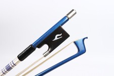 Advanced new blue Carbon fiber Violin Bow Inlay Bow Hair Flower style Frog