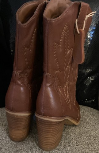 Mia Womens Raylyn Faux Leather Mid-Calf Cowboy, Western Boots Shoes Size 81/2 - Picture 9 of 12