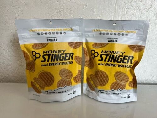 2 Bags Honey Stinger Organic Mini Energy Vanilla Waffles 5.3 oz Each Bag