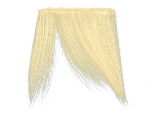 CYBERLOXSHOP Clip In On 100% Echthaar Glatt Fransen Pony 8" 20cm #613 Bleichmittel Blond