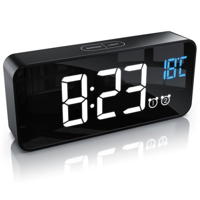 Bearware LED Digitalwecker Musikwecker Reisewecker Songs und Klingeltöne Schwarz