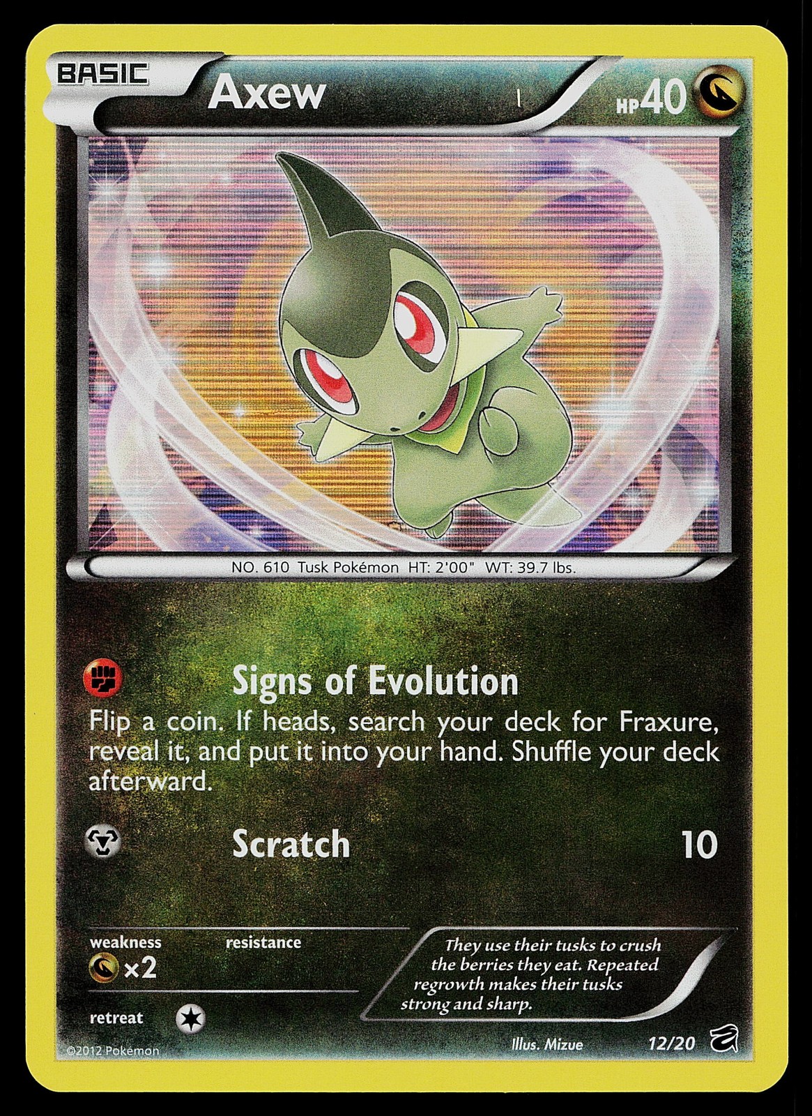 Pokemon Card - Axew Dragon Vault 12/20 Holo Rare