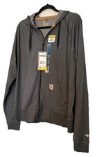 Carhartt Force Full Zip Hoodie Mens M Regular FastDry Stain Breaker NWT Gray
