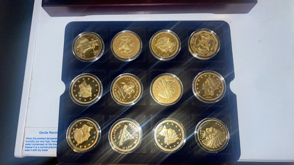 $100 Million American Gold Classics Collection 24 24k Gold Plated coins - Image 2 of 4