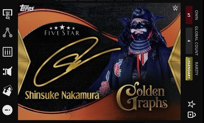 Shinsuke Nakamura Orange 25cc Golden Graphs Legendary Topps Slam WWE Five Star
