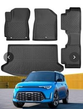 Floor Mats Cargo Liner Set For Kia Soul 2014-2019 All Weather Tpe Black