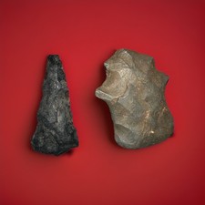 Ancient Neolithic Arrowheads 2500bc Lot Of 2