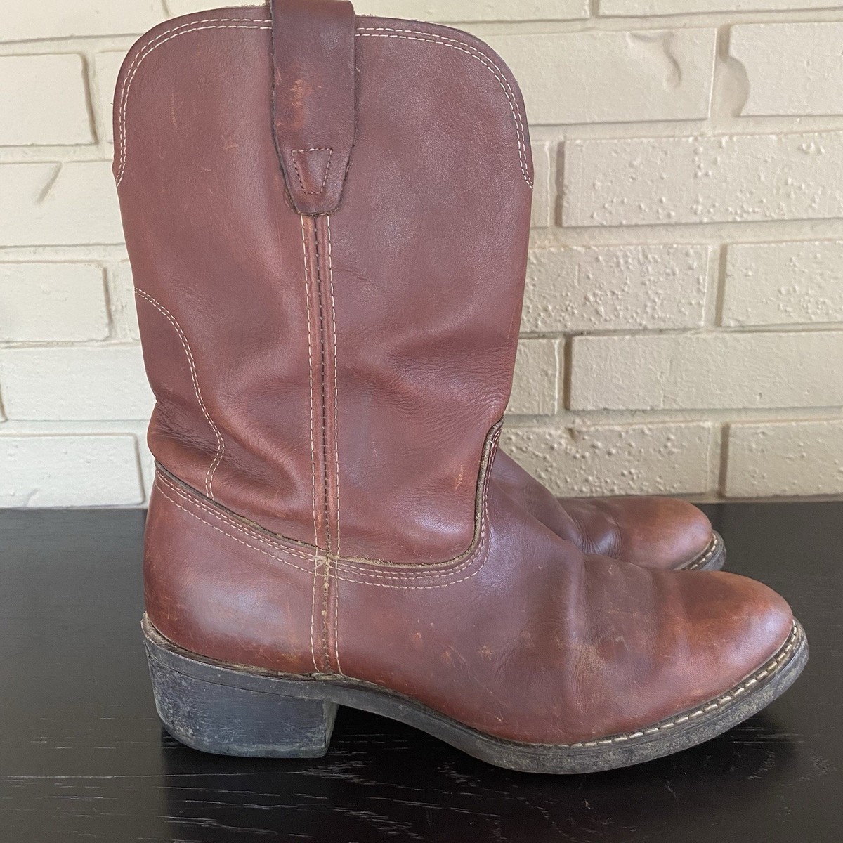 BILTRITE MENS SIZE 10.5 D VINTAGE BROWN LEATHER WORK BOOTS  display picture 1