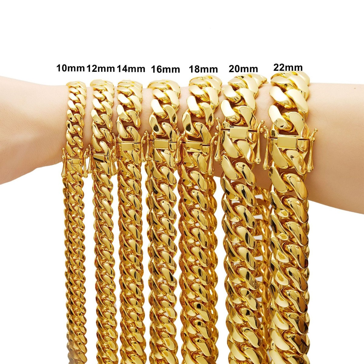 men 14k Yellow Gold hip Cuban crypto chain necklace Solid Chain Italian  Bracelet