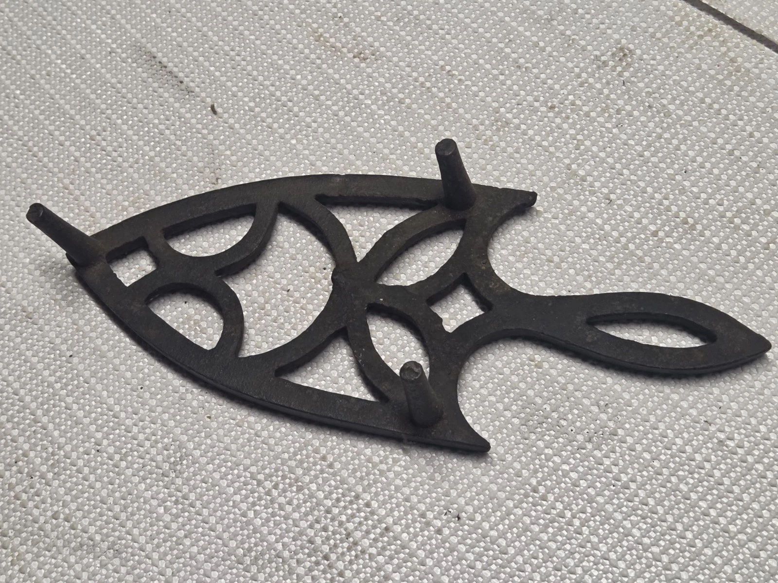 Antique Cast Iron Trivet Set of 2,  Openwork Design image 6