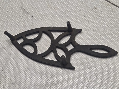 Antique Cast Iron Trivet Set of 2,  Openwork Design image 6