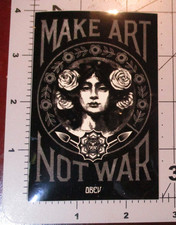 SHEPARD FAIREY Obey Giant Make Art Not War Black STICKER decal poster print I
