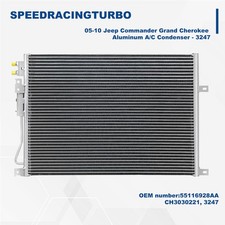 For 2005-2010 Jeep Grand Cherokee WK Commander XK 3247 Aluminum A/C Condenser