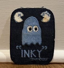 Parche Inky Ghost de PAC-MAN bordado Iron-On Joy, 1980 sin usar * RARO *