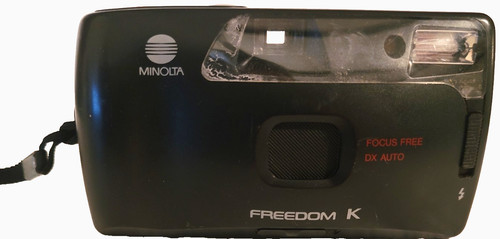 Vtg MINOLTA FREEDOM K Point & Shoot 35mm Film Camera Tested Works Red Light ON