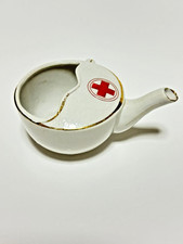 Rare Antique InvaLid Feeder Cup Red Cross Medical porcelain Vintage