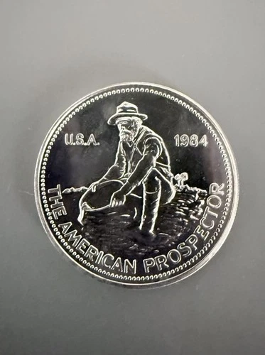 Engelhard American Prospector 1984 Vintage 1 oz .999 Fine Silver Round Coin
