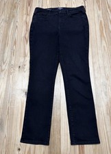 NYDJ Black Denim Sheri Slim Lift Tuck Sure Stretch Jeans Women s Size 14