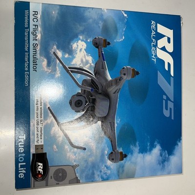 RealFlight RF 7.5 RC Flight Simulator w/wireless USB Slt Dongle