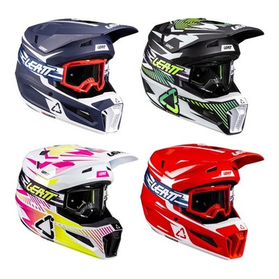 Leatt Motocross Helm mit Brille Moto 3.5 Crosshelm Crossbrille MX Enduro