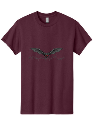 Bat-Over-City-Skyline Mens Graphic Tee, 100% Cotton, Casual Summer Wear