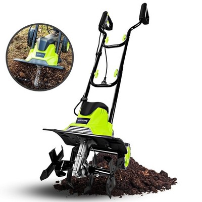 Steelite 14-Inch Corded Electric Tiller, 10-Amp Motor, Lightweight Rototiller