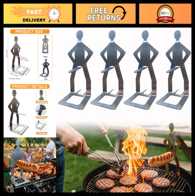 Funny BBQ Hot Dog Holders - 4 PCS Reusable Stainless Steel Sausage Stands, Porta