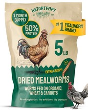 Hatortempt 5 lbs Non-GMO Dried Mealworms-High-Protein Mealworms for Wild Bird,Ch