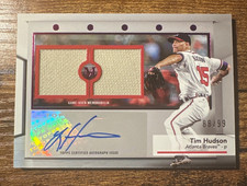 TIM HUDSON 2024 TOPPS MUSEUM SIGNATURE SWATCH BRAVES DUAL JERSEY PATCH AUTO /99!