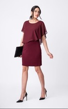 Seraphine Brand New Burgundy Premium Jersey Maternity Nursing Dress Size 12 BNWT