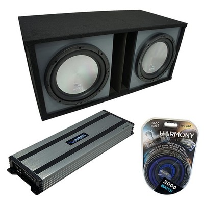 Universal Car Stereo Paintable Ported Dual 15'' Harmony A152 Sub Box & HA-A1500.1