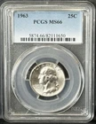 1963 ** Washington Silver Quarter ** MS66 PCGS ** Blue Label **
