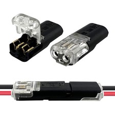 30PCS 2-Pin Double Wire Plug-in Connector with Locking Buckle, No-Stripping Q...