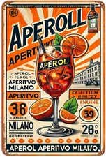 Aperol Spritz Italian Cocktail Vintage Aperitivo Milano Metal Signs Home Décor