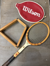 Vintage Wilson Jack Kramer Autograph Wooden Tennis Racket w/ Press Cover USA