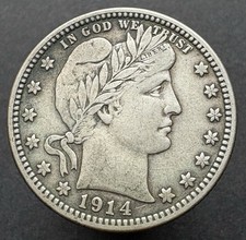 1914 Barber Quarter Liberty Readable - Damage Free !