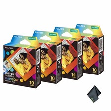 4xFUJIFILM INSTAX SQUARE Rainbow Instant Film 10 Exposures , Microfiber