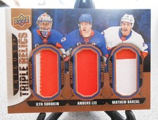 2022-23 Upper Deck Trilogy Hockey Triple Relics /35 TR-LBS Sorokin, Lee, Barzel