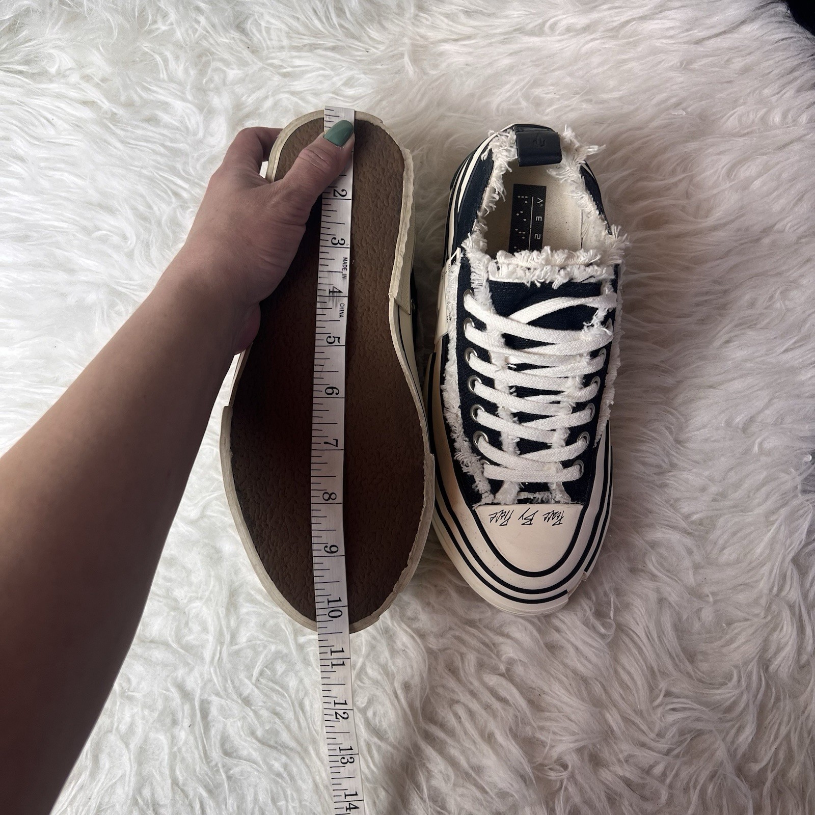 xVESSEL G.O.P. Lows Unisex Black Canvas/Shearling Lining Sneakers Size M/5 W/7 image 9